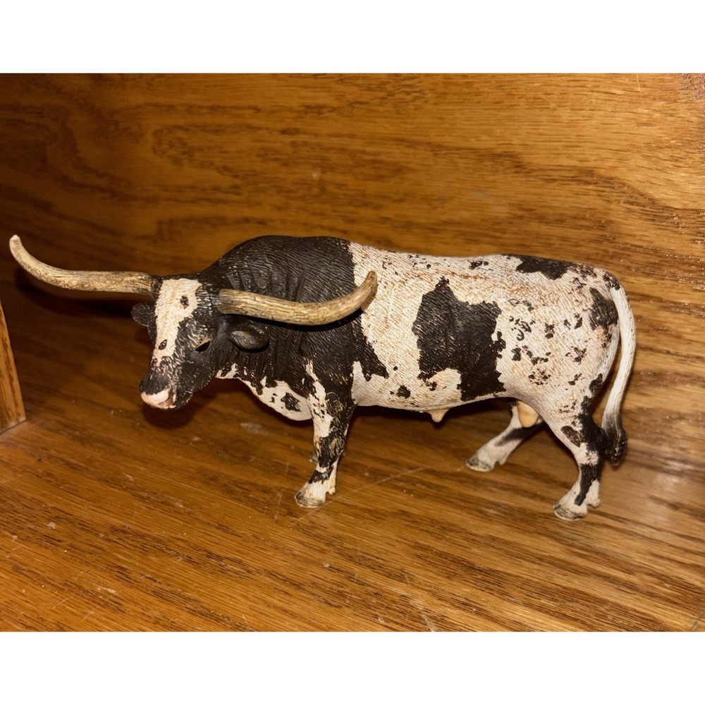 Schleich Texas Longhorn Bull Steer Brown and White Toy 73527